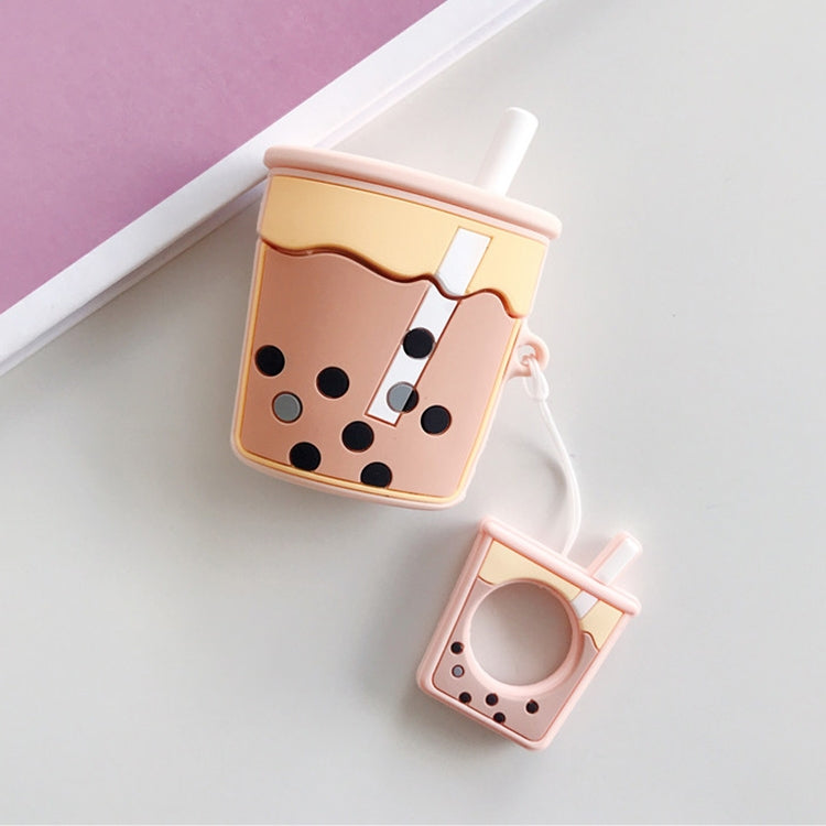 適用於蘋果 AirPods 1 / 2代 無線藍牙耳機珍珠奶茶防摔保護套