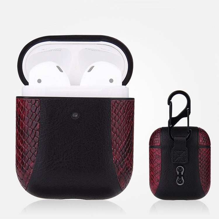 拼色款翻蓋式皮質耳機保護套 適用於蘋果 AirPods1 / 2代通用