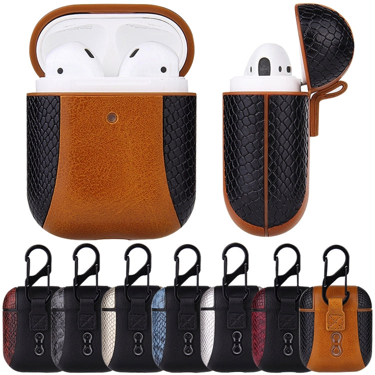 拼色款翻蓋式皮質耳機保護套 適用於蘋果 AirPods1 / 2代通用