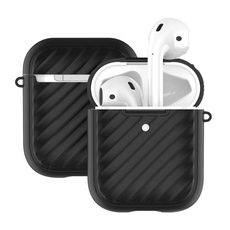 適用於Apple Airpods 1/2代通用 波浪紋TPU耳機保護套 不含耳機