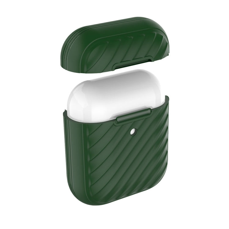 適用於Apple Airpods 1/2代通用 波浪紋TPU耳機保護套 不含耳機
