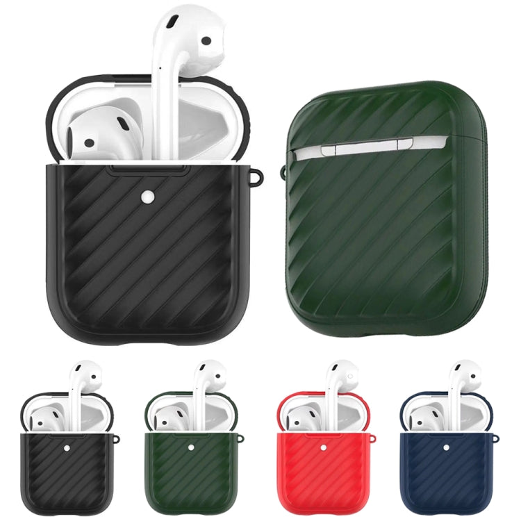 適用於Apple Airpods 1/2代通用 波浪紋TPU耳機保護套 不含耳機