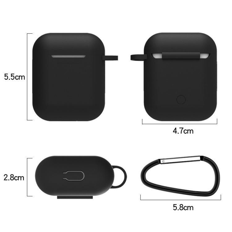 適用於蘋果 AirPods 1 / 2代通用 無線藍牙耳機硅膠防摔保護套7件套