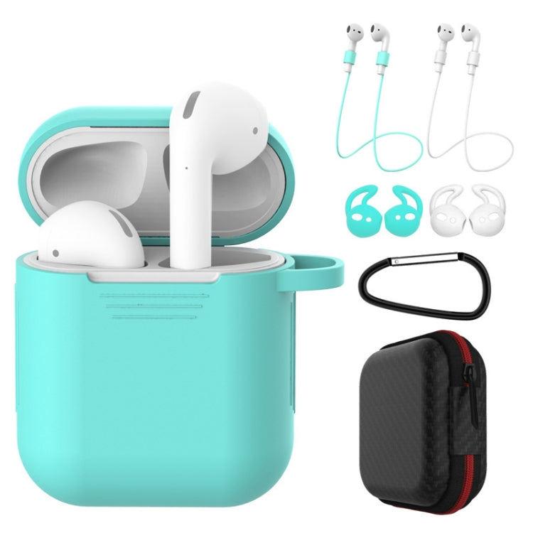 適用於蘋果 AirPods 1 / 2代通用 無線藍牙耳機硅膠防摔保護套7件套