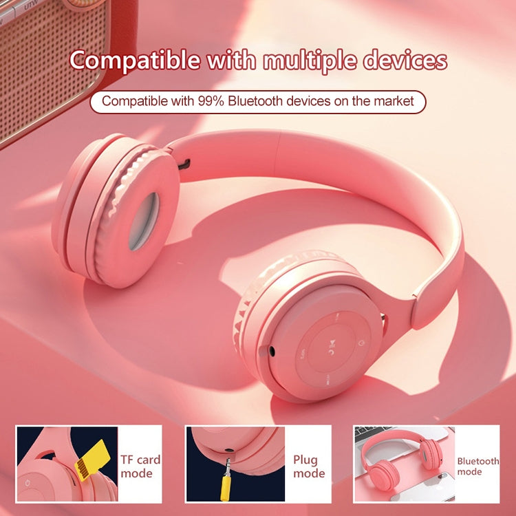 Y08 Hifi音質馬卡龍頭戴式藍牙耳機，支持通話&TF卡&3.5mm AUX