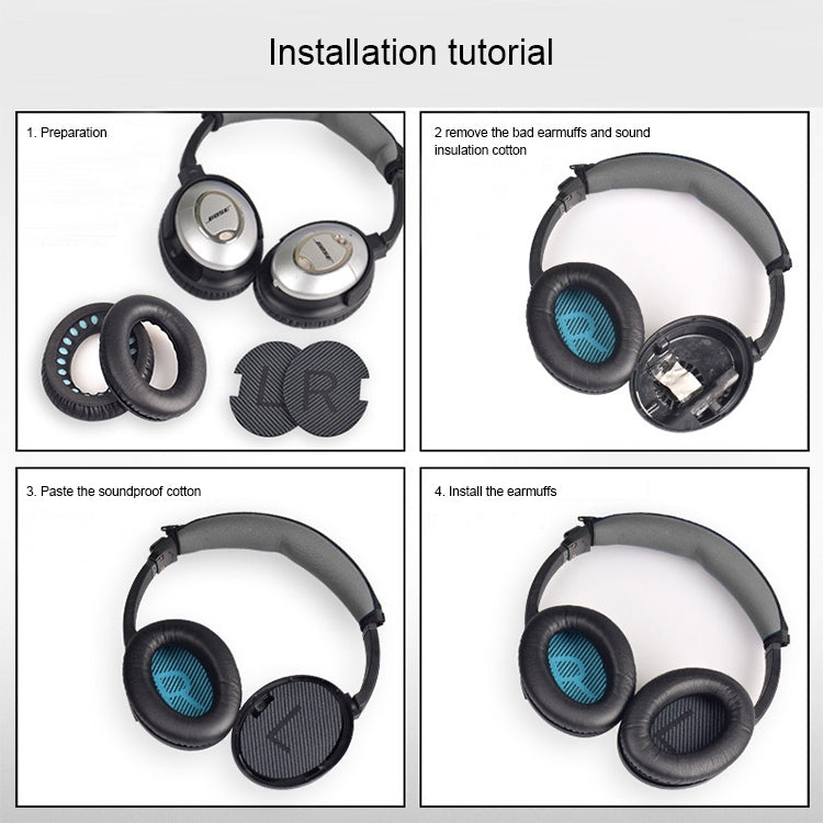 1對賣 柔軟耳機套耳罩 配LR棉 適用於BOSE QC2 / QC15 / AE2 / QC25