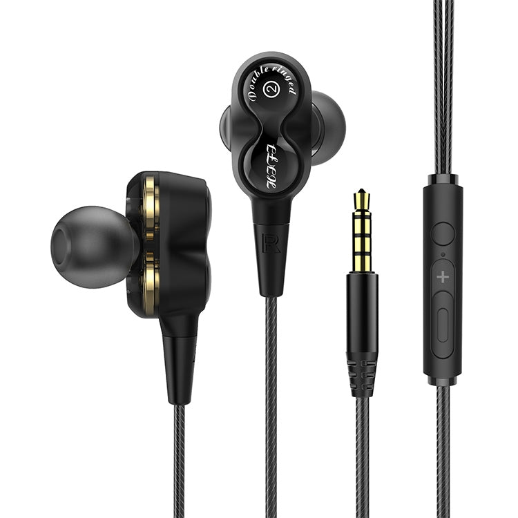 D12 1.2m入耳式線控 3.5mm HIFI耳機 雙動圈跑步遊戲音樂耳機 帶包裝
