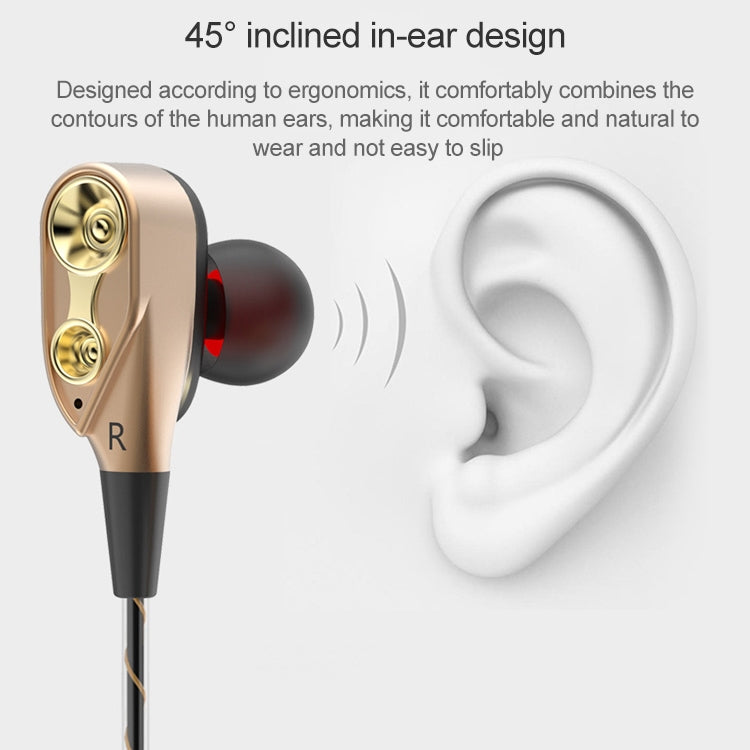 D12 1.2m入耳式線控 3.5mm HIFI耳機 雙動圈跑步遊戲音樂耳機 帶包裝