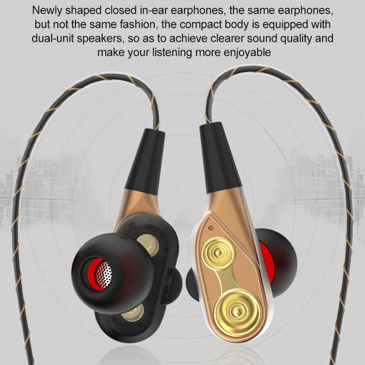 D12 1.2m入耳式線控 3.5mm HIFI耳機 雙動圈跑步遊戲音樂耳機 帶包裝