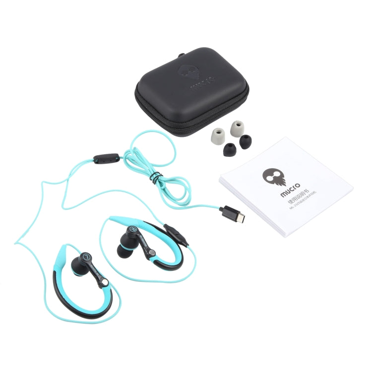 Mucro Type-C 掛耳式運動有線立體聲耳機 記憶海綿耳塞版