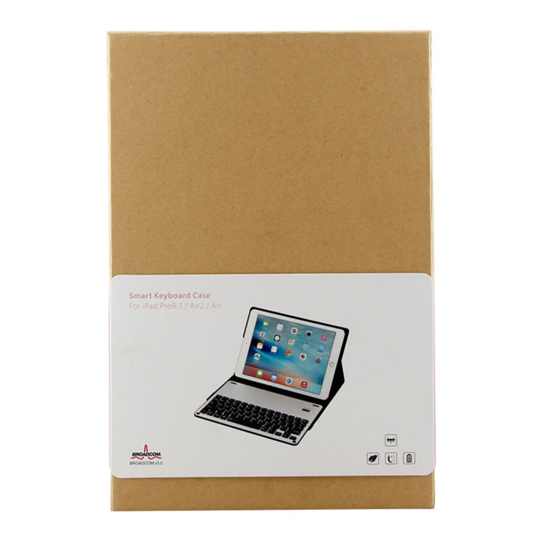 FT-1038B 適用於iPad Air / Air 2，適用於iPad Pro 9.7 inch 可拆分細羊紋藍牙3.0鋁合金平板鍵盤皮套 帶防潑水/三檔角度調節/磁吸/休眠功能