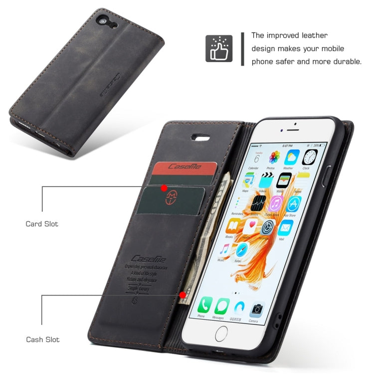 CaseMe-013 適用於iPhone 6 / 6s 多功能復古磨砂左右開皮套，帶支架&卡槽&錢包