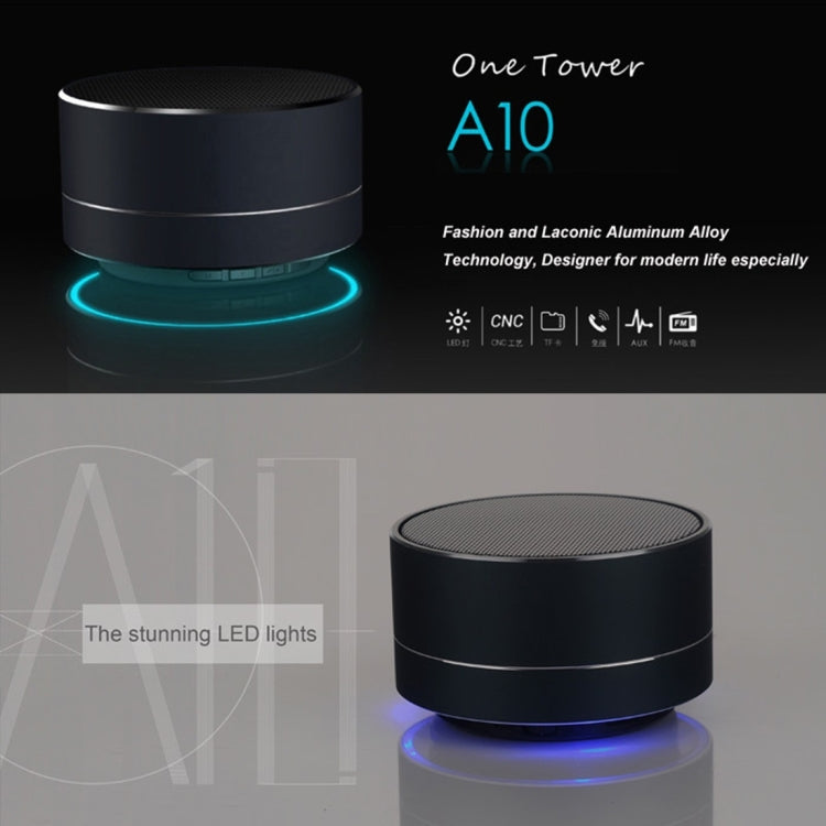 A10 迷你便攜藍牙音箱 內置麥克風&LED，支持免提通話&TF卡