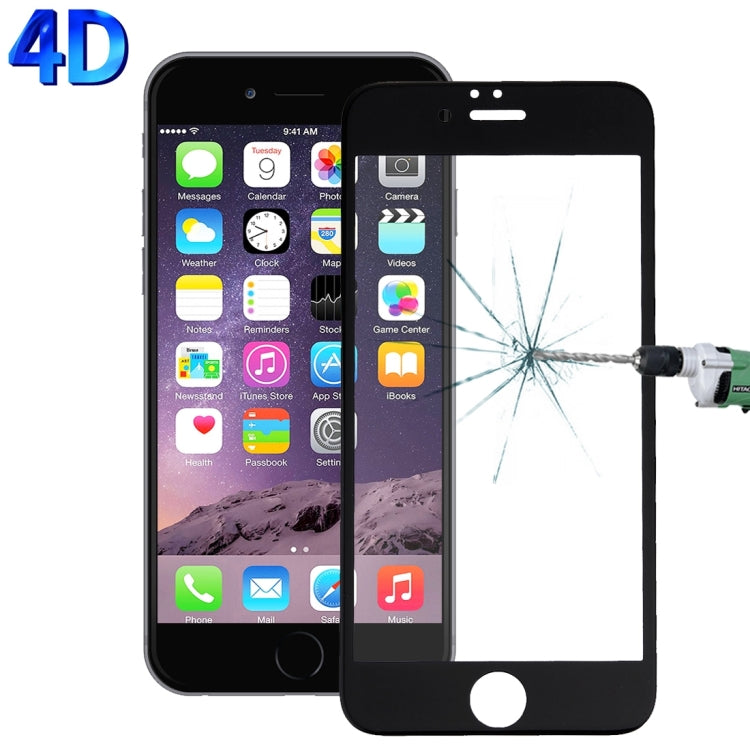 適用於蘋果iPhone 6 & 6s 4.7寸 0.26mm厚度 9H表面硬度 4D弧邊 絲印全屏高清鋼化膜