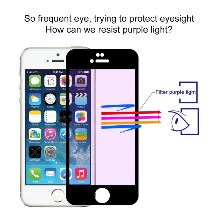 適用於iPhone 6 & 6S 9H 10D全屏紫光鋼化玻璃保護膜