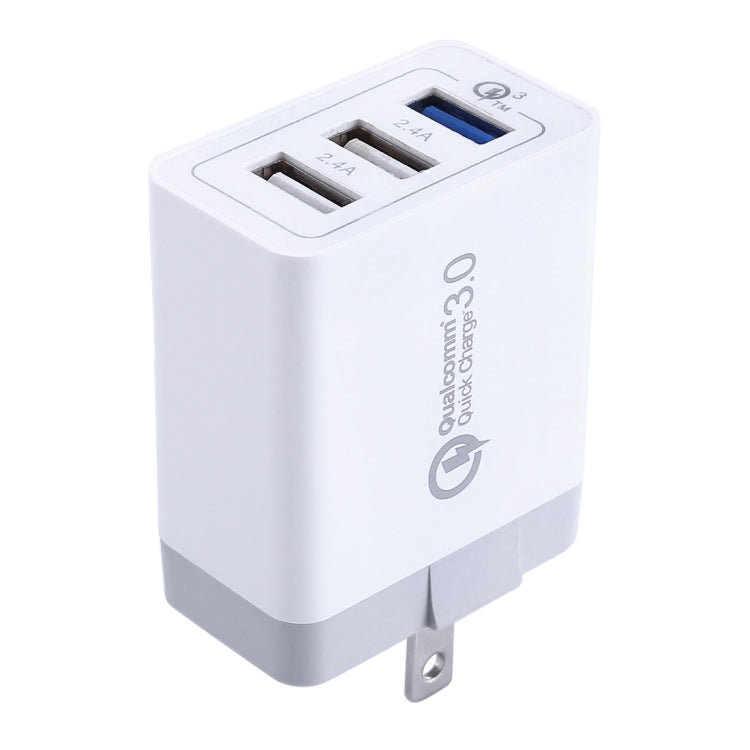 3個USB端口 QC 3.0快速充電器, 美規