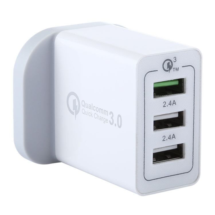 3個USB端口 QC 3.0快速充電器, 英規