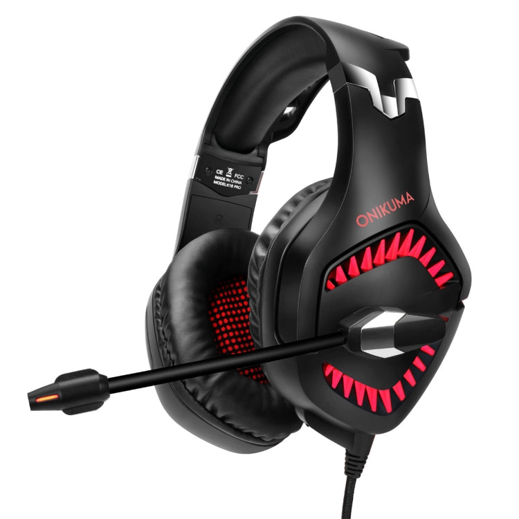 ONIKUMA K1 PRO 頭戴式電腦遊戲耳機酷炫發光重低音耳麥 帶麥克風