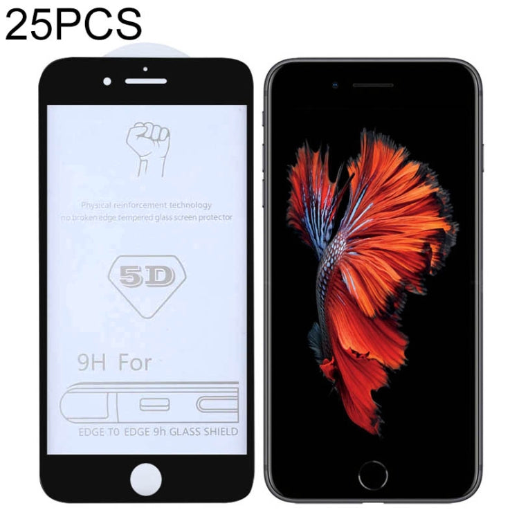 25片裝 適用於iPhone 6 / 6s 9H 5D全屏全膠大弧邊鋼化貼膜
