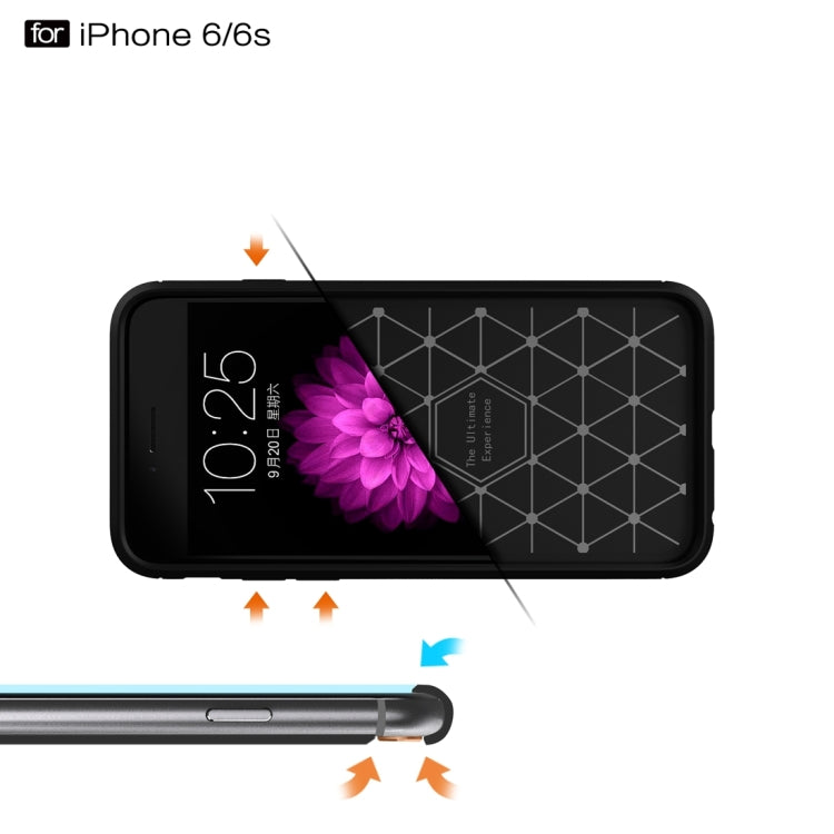 5.5英寸 適用於iPhone 6 Plus & 6s Plus 拉絲紋纖維TPU盔甲保護殼