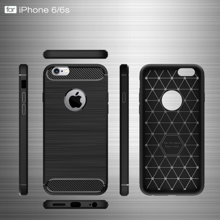 5.5英寸 適用於iPhone 6 Plus & 6s Plus 拉絲紋纖維TPU盔甲保護殼