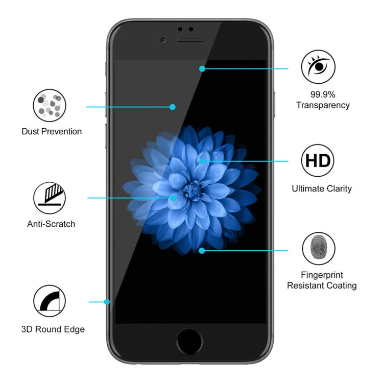 恩凱 草帽王子 適用於iPhone 6 Plus & 6s Plus 0.26mm 9H 6D曲面全屏覆蓋鋼化玻璃保護膜