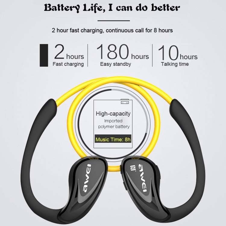 AWEI A880BL 無線運動藍牙立體聲耳機帶麥克風，支持免提通話&NFC功能