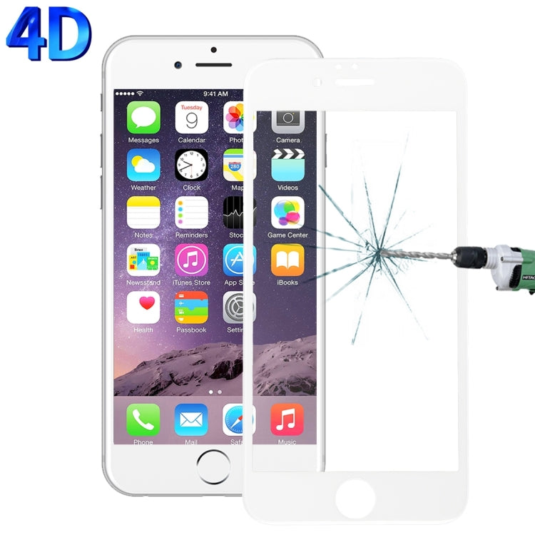 適用於蘋果iPhone 6 Plus & 6s Plus 5.5寸 0.26mm厚度 9H表面硬度 4D弧邊 絲印全屏高清鋼化膜
