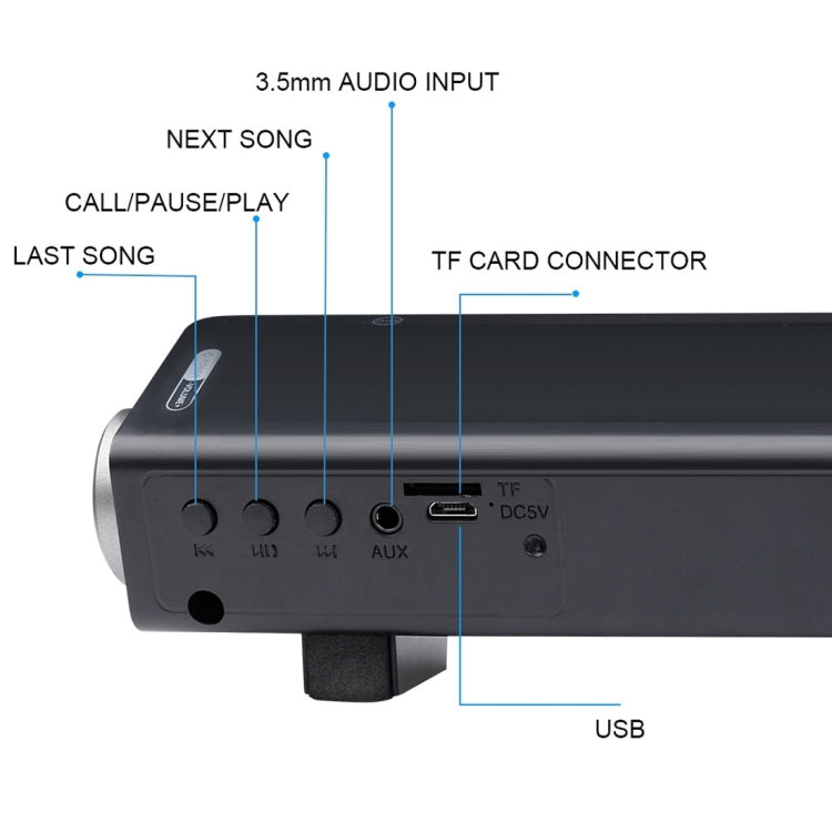 Soundbar LP-08 CE0152 USB MP3 Player 2.1CH Bluetooth Wireless Sound Bar Speaker with Remote Control
