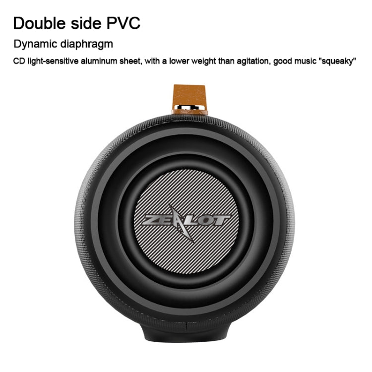 狂熱者ZEALOT S27 多功能重低音無線藍牙音箱，內置麥克風 支持藍牙通話&AUX & TF卡&1x93mm+2x66mm揚聲器