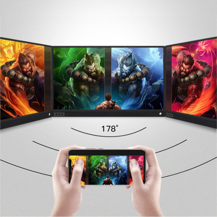 15.6英寸 1080P 178度廣角 高清便攜式显示器帶迷你HDMI&Micro USB&2個Type-C接口，適用於台式電腦/遊戲機/同屏器/PS4/PS3/XBox