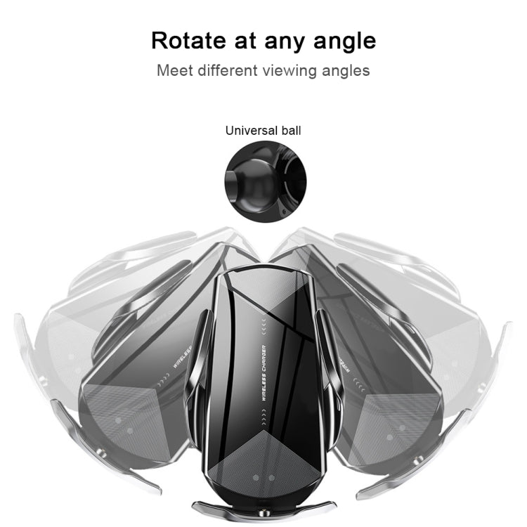 Q2 15W 可萬向旋轉紅外感應磁吸車載無線充電手機支架 帶Micro USB+8 Pin+Type-C磁吸接頭