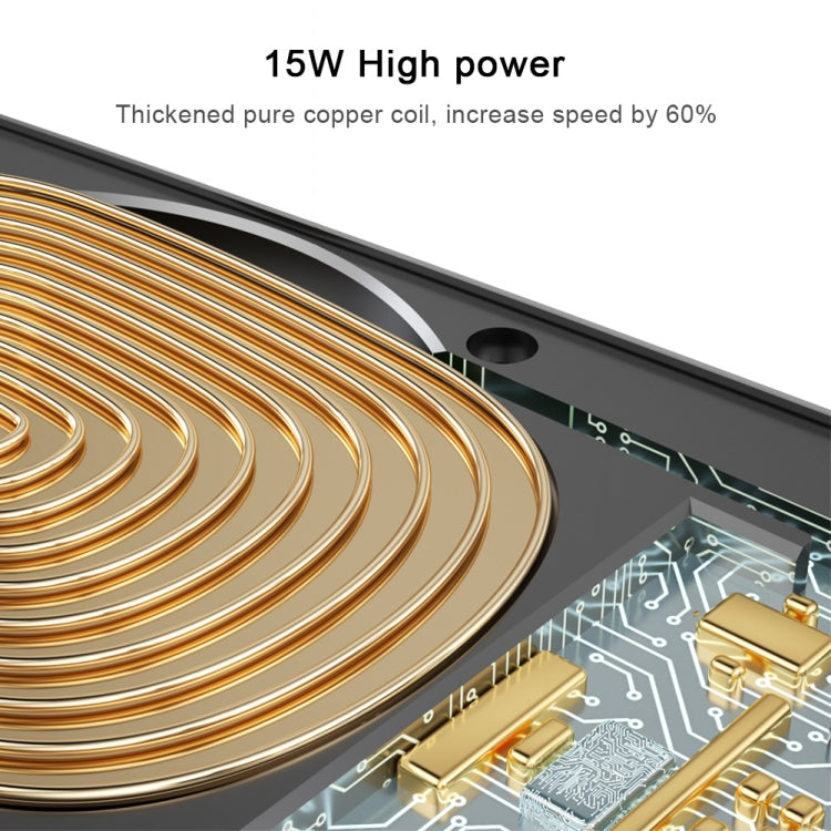 Q2 15W 可萬向旋轉紅外感應磁吸車載無線充電手機支架 帶Micro USB+8 Pin+Type-C磁吸接頭