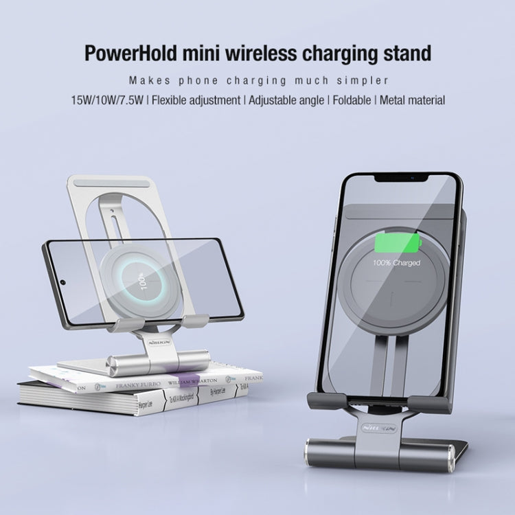 耐爾金 二合一 15W 智衡Mini立式可摺疊可拆分無線充電器手機支架