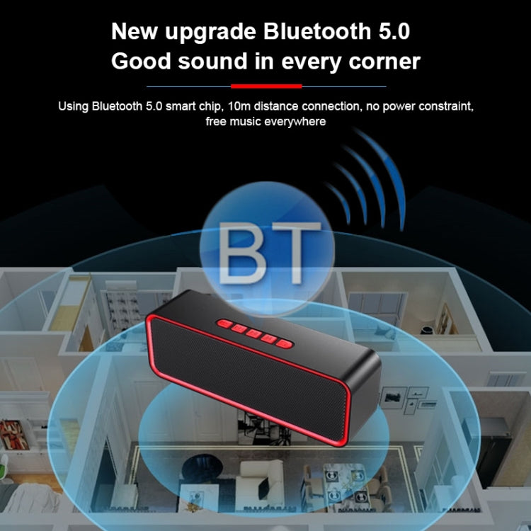 SC211 便攜式低音炮無線藍牙音箱 藍牙5.0 支持TF卡 & U盤 & 3.5mm AUX