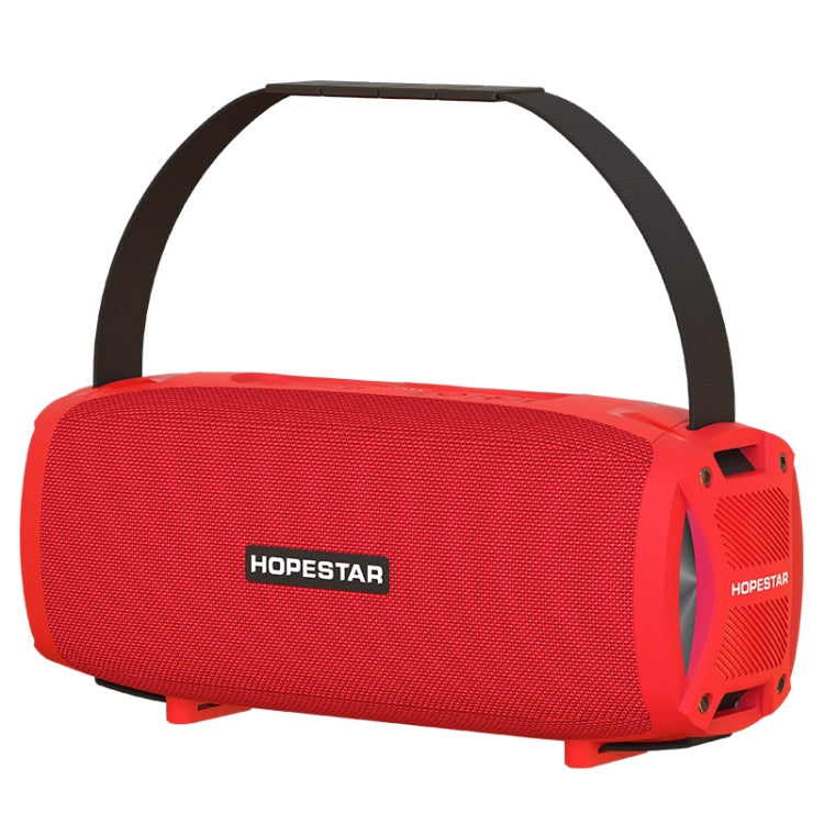 HOPESTAR H24 Pro TWS 便攜式戶外防水織布紋理藍牙音箱帶節奏燈，支持免提通話&U盤&TF卡&3.5mm AUX&FM