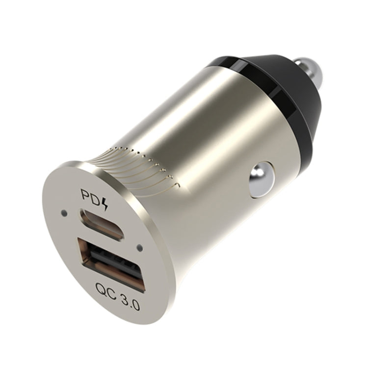 PD Type-C + QC3.0 USB 快速充電車載充電器帶雙LED指示燈