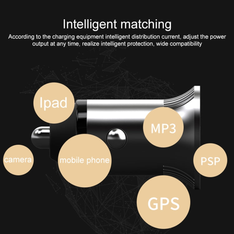 PD Type-C + QC3.0 USB 快速充電車載充電器帶雙LED指示燈