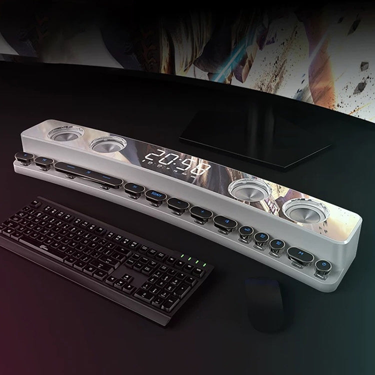 索愛 SH39 升級版 机械按鍵+鏡面显示+時鐘鬧鐘+大喇叭 台式家用電競遊戲藍牙音箱