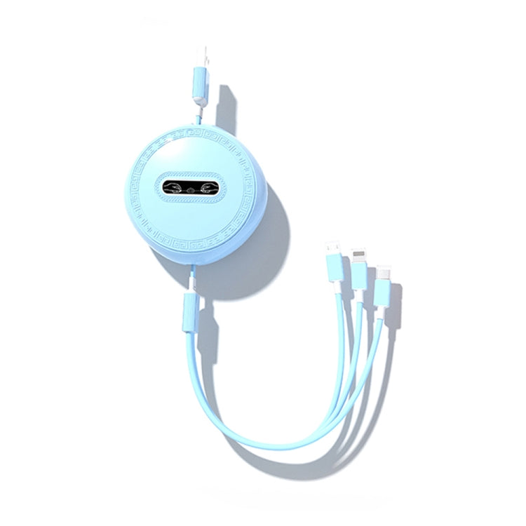 Micro + 8 Pin + Type-C 3合一 伸縮數據線