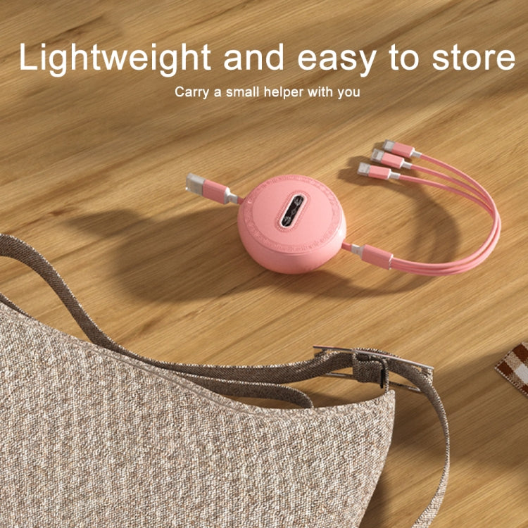 Micro + 8 Pin + Type-C 3合一 伸縮數據線