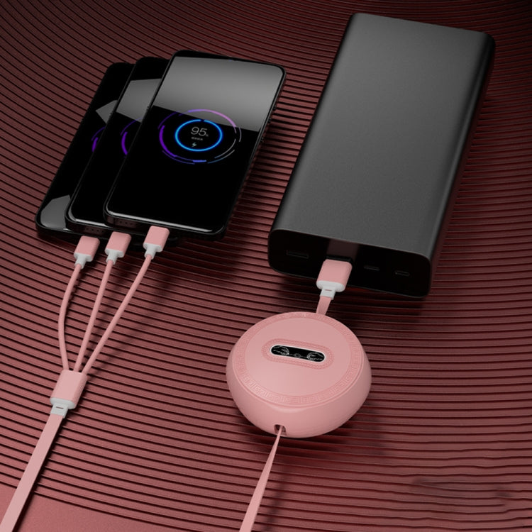 Micro + 8 Pin + Type-C 3合一 伸縮數據線