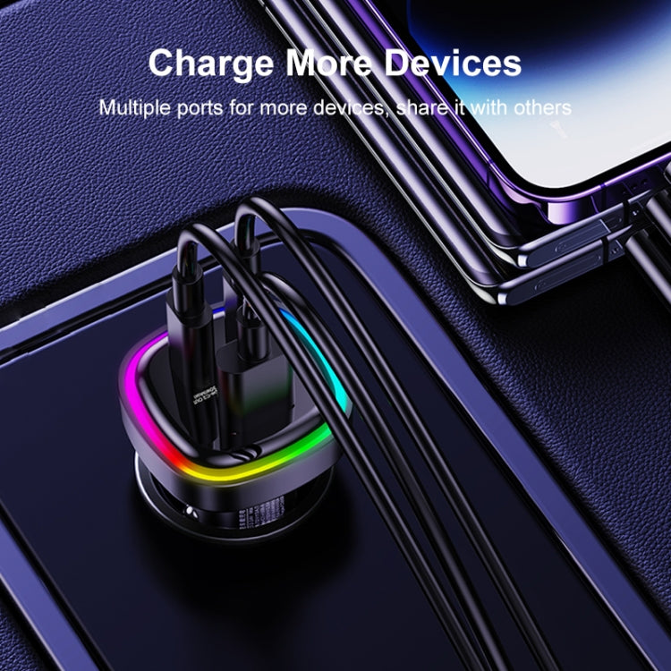 REMAX RCC330 伯爵系列 3合1 車載66W PD快充充電器 帶指示燈