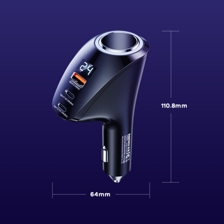 REMAX RCC338 勇士系列 3合1 車載數顯點煙器88.5W PD快充充電器