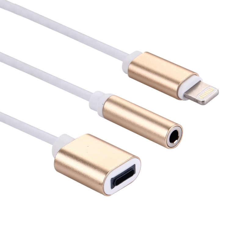 8 Pin 母頭 & 3.5毫米音頻 母頭 轉 8 Pin公頭充電 轉接線，支持所有IOS系統，線長: 10cm