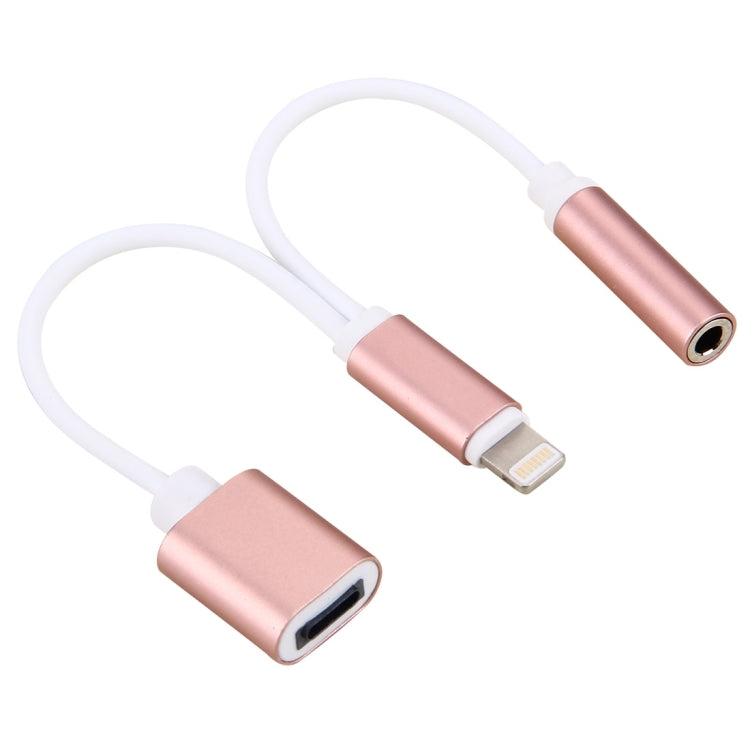 8 Pin 母頭 & 3.5毫米音頻 母頭 轉 8 Pin公頭充電 轉接線，支持所有IOS系統，線長: 10cm