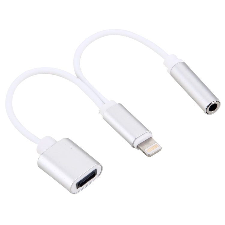 8 Pin 母頭 & 3.5毫米音頻 母頭 轉 8 Pin公頭充電 轉接線，支持所有IOS系統，線長: 10cm