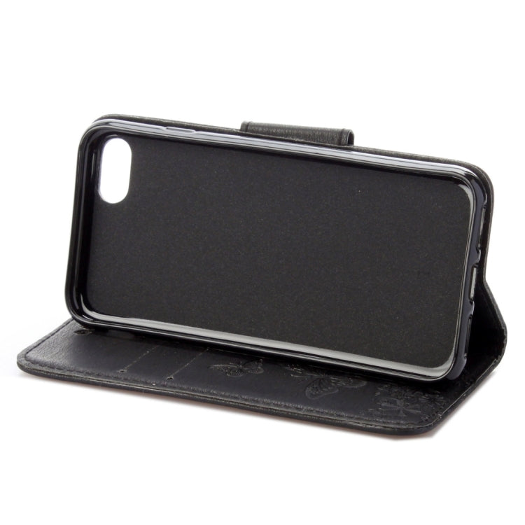 適用於蘋果 iPhone 8 & 7  壓花大蝴蝶圖案左右開皮套 帶支架&卡槽&錢包