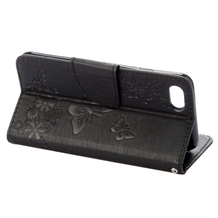 適用於蘋果 iPhone 8 & 7  壓花大蝴蝶圖案左右開皮套 帶支架&卡槽&錢包