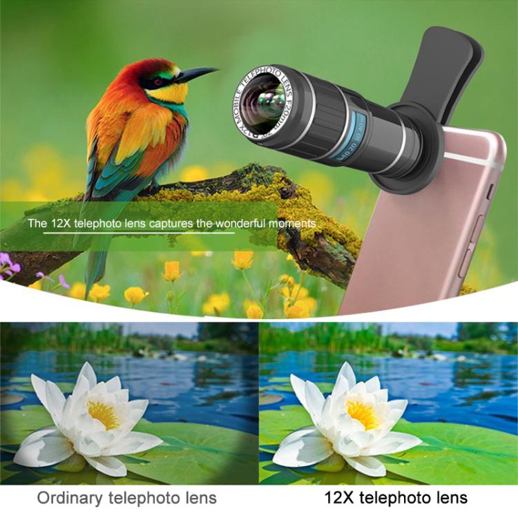 HAUTIK HK-002 5合1 通用型180度魚眼鏡頭+ 0.65X廣角+ 12倍微距 + 12X望遠鏡+星光鏡 帶夾子